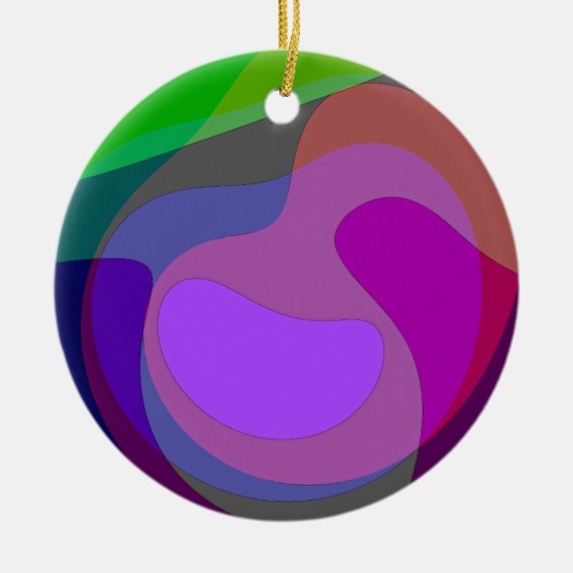 Purple And Green 403 Ceramic Tree Decoration (Front)