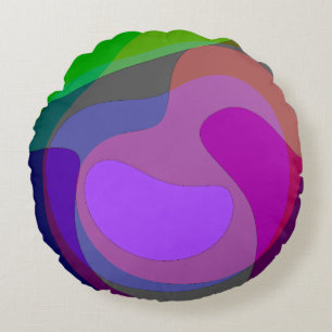 Purple And Green 403 Round Cushion