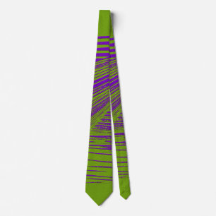 Purple and Green Abstract Art Unique Modern Tie