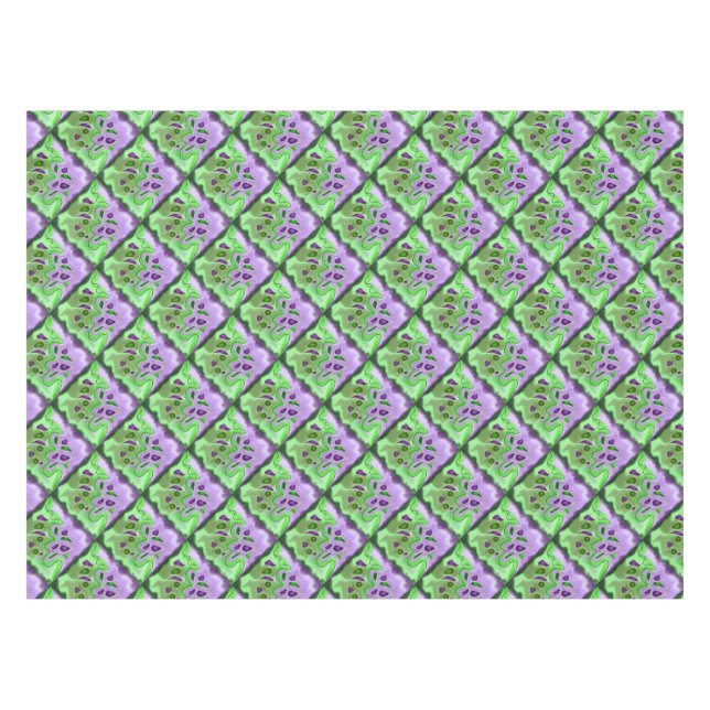 Purple and Green Abstract Squares Table Cloth (Front (Horizontal))