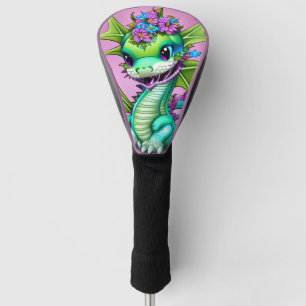 Purple and Green Baby Dragon  Golf Head Cover