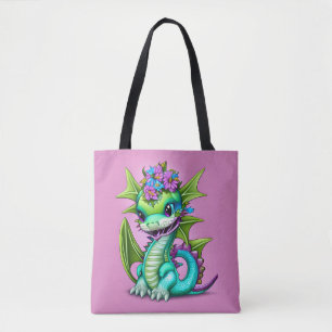 Purple and Green Baby Tote Bag