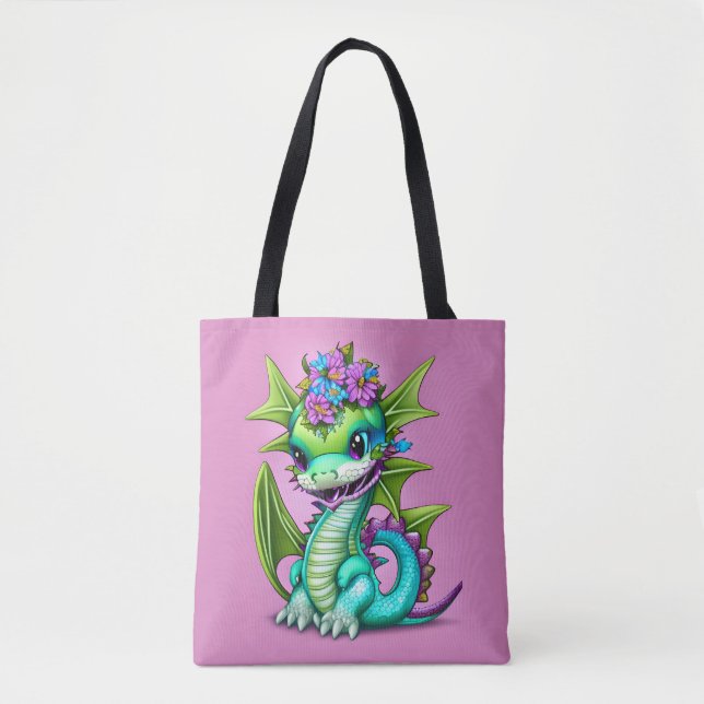 Purple and Green Baby  Tote Bag (Front)