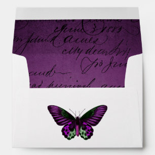 Purple and Green Butterfly Envelope