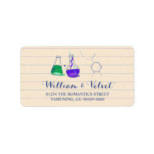 Purple and Green Chemistry Wedding Address Labels