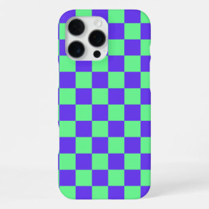 Purple and Green Chequerboard Pattern iPhone 16 Pro Max Case