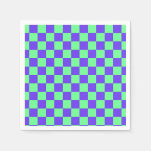 Purple and Green Chequerboard Pattern Napkin