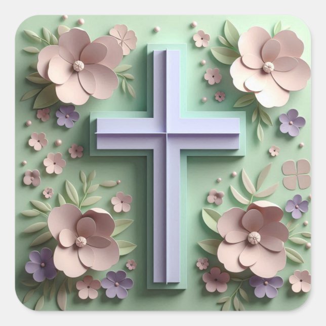 Purple and Green Cross Sticker  Ai design  (Front)