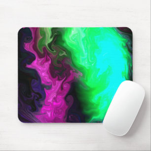 Purple and Green Design Mouse Mat