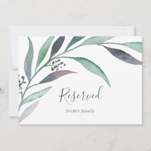 Purple and Green Eucalyptus Reserved Sign