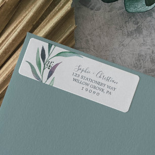 Purple and Green Eucalyptus Return Address Label