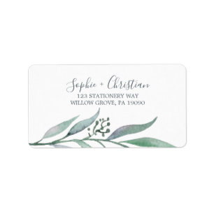 Purple and Green Eucalyptus RSVP Address Labels