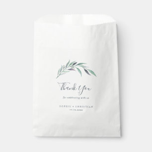 Purple and Green Eucalyptus Thank You Wedding Favour Bags