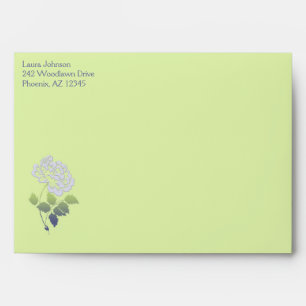 Purple and Green Floral Return Address Envelope
