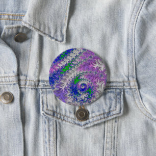 Purple and Green Fractal 7.5 Cm Round Badge