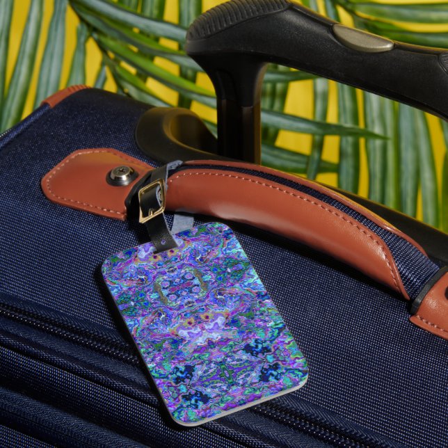 Purple and Green Geode Inspired Art Luggage Tag (Front Insitu 1)