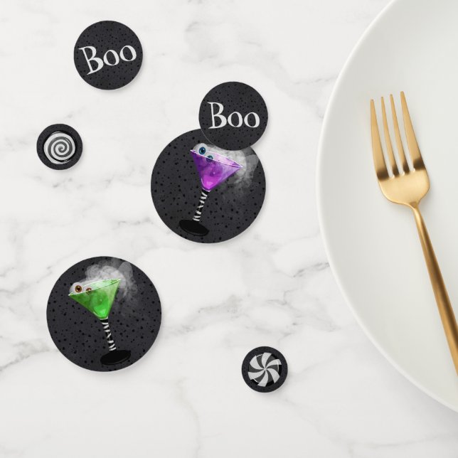 Purple and Green Halloween Boo Cocktail Party Confetti (Group)
