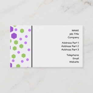 Purple and Green Hexagon Spots. Business Card