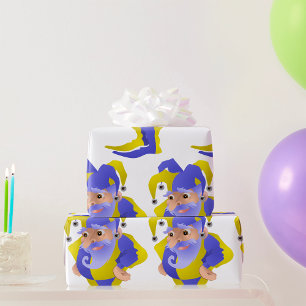 Purple And Green Jester Wrapping Paper