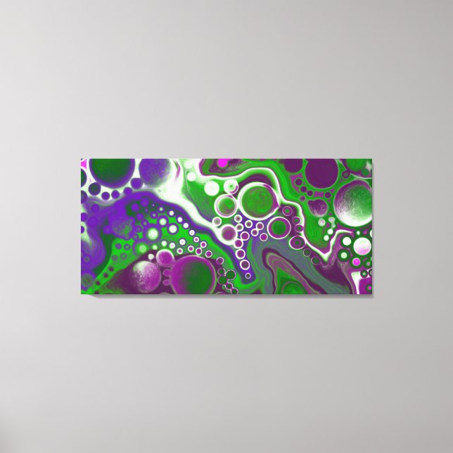 Purple and Green Marble Fluid Art  Canvas Print (Front)