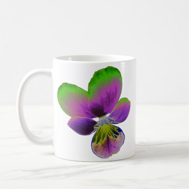 Purple and Green Pansy Mug (Left)