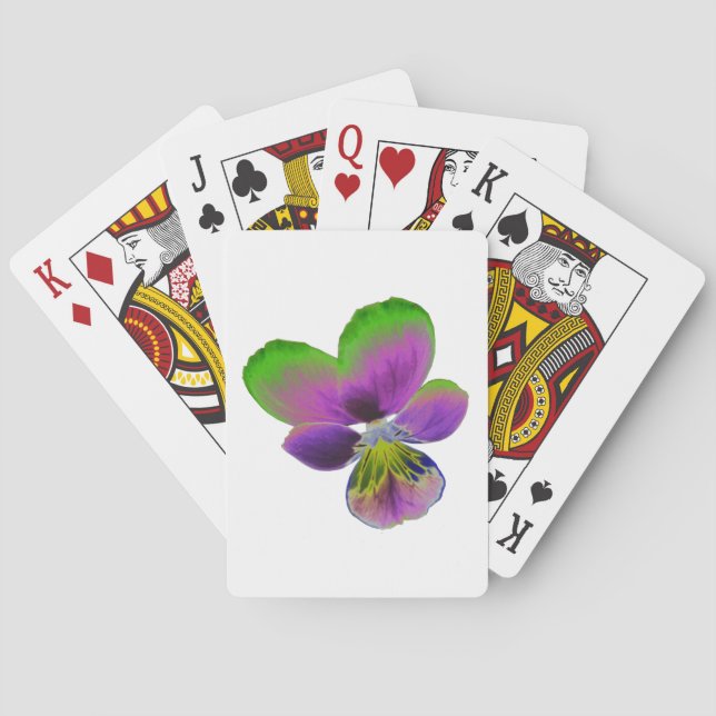 Purple and Green Pansy Playing Cards (Back)