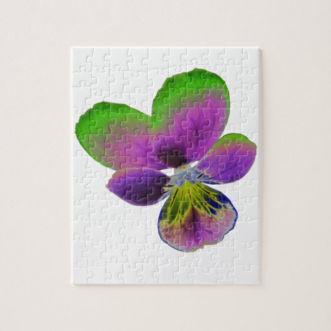 Purple and Green Pansy Puzzle (Vertical)