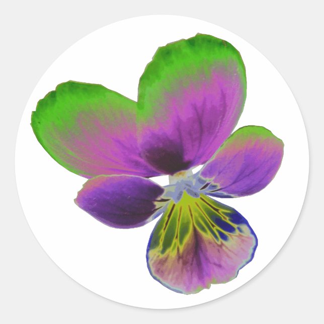 Purple and Green Pansy Sticker (Front)