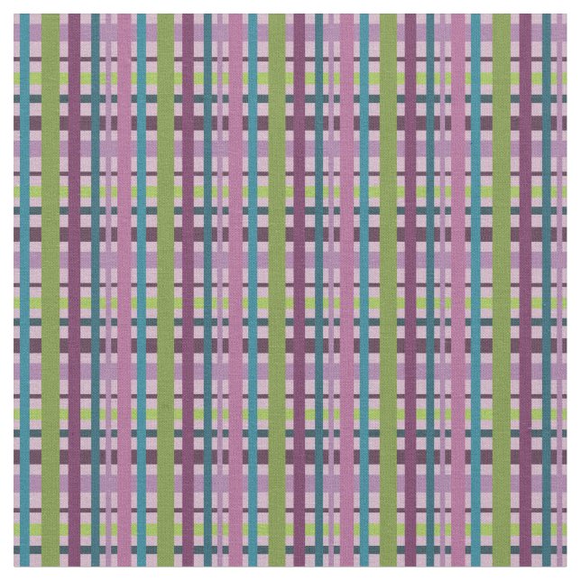 Purple and Green Plaid Fabric (Close Up)