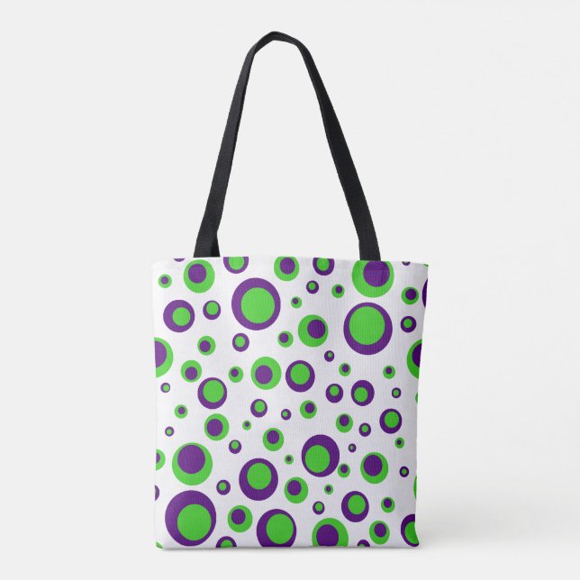 [Purple and Green] Polkadots Tote Bag (Back)