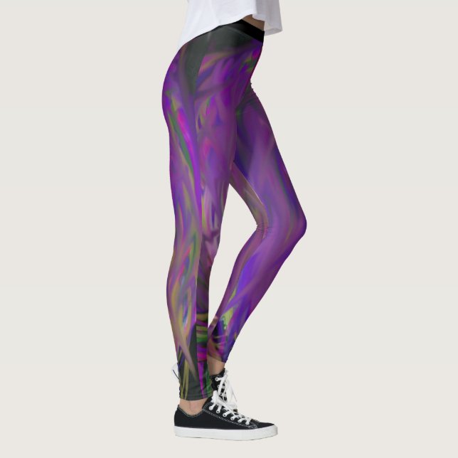 Purple and Green Smudge Leggings (Right)