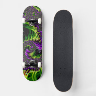 Purple and Green Spiral Skateboard