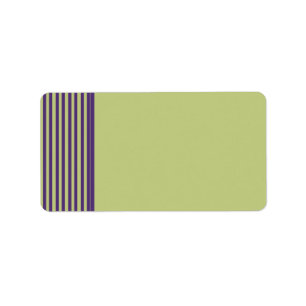 Purple and Green Striped Address Label Blank
