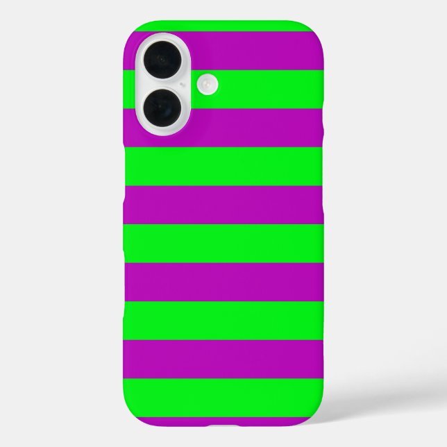 Purple and Green Stripes Design Case-Mate iPhone Case (Back)