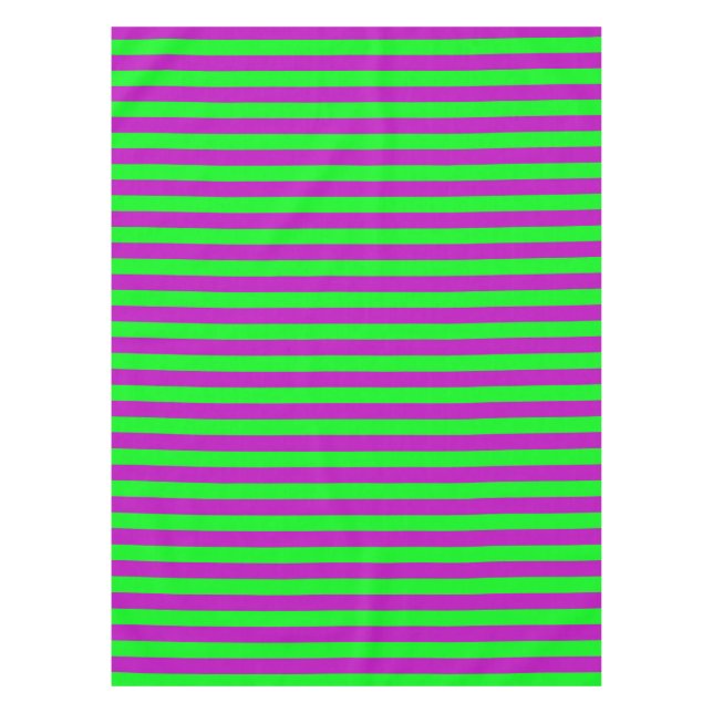 Purple and Green Stripes Design Tablecloth (Front)