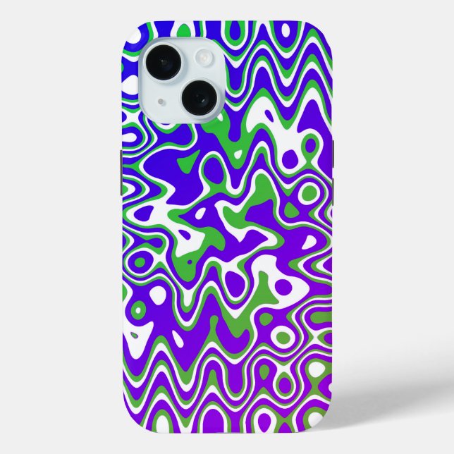 [Purple and Green] Swirls Op-Art Case-Mate iPhone Case (Back)