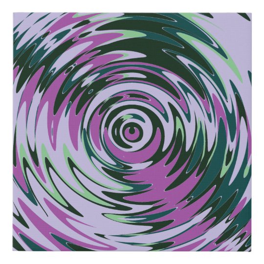 Purple and Green Swirls Wall Art Abstract Canvas Zazzle.co.uk