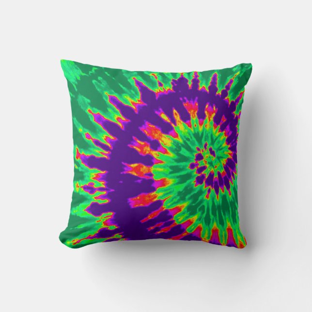 Purple and Green Tie Pillow (Front)