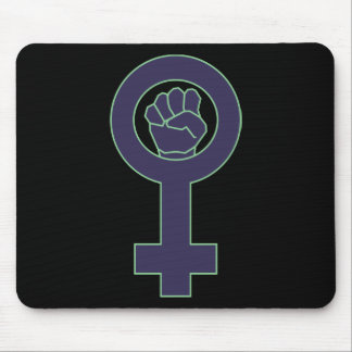 Purple and green venus mirror design mouse mat