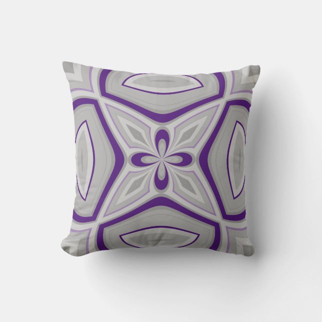 Purple and grey American MoJo Pillow (Front)