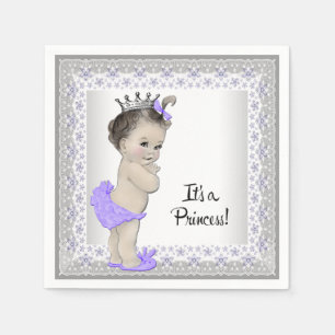 Purple and Grey Baby Shower Napkin