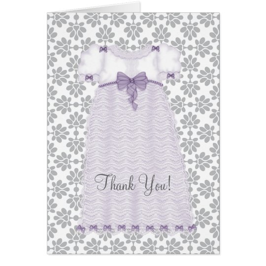 Purple and Grey Baby Shower Thank You Cards