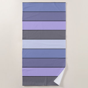 Purple And Grey Colour Stripes On Watercolor Paper Beach Towel