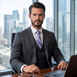 Purple And Grey Colour Stripes On Watercolor Paper Tie