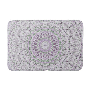 Purple and Grey Medallion Design Bath Mat