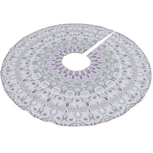Purple and Grey Medallion Design Brushed Polyester Tree Skirt