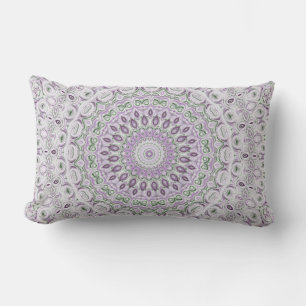 Purple and Grey Medallion Design Lumbar Cushion