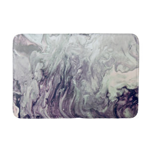 Purple and Grey Swirl Acrylic Painting Bath Mat