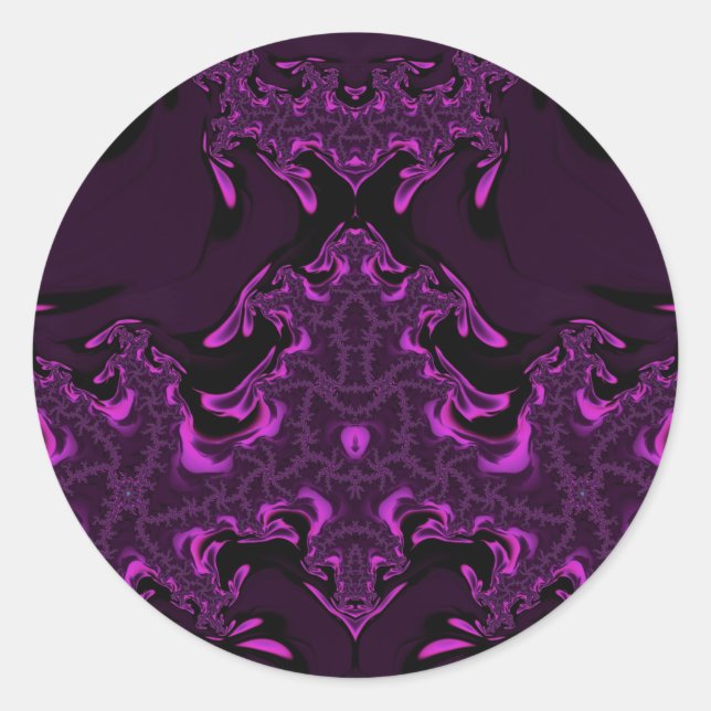Purple and hot, fluoro Pink~ Classic Round Sticker (Front)