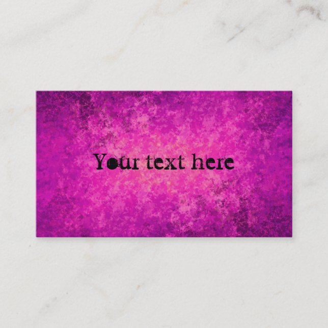 Purple and hot pink grungy punk standard size business card (Front)